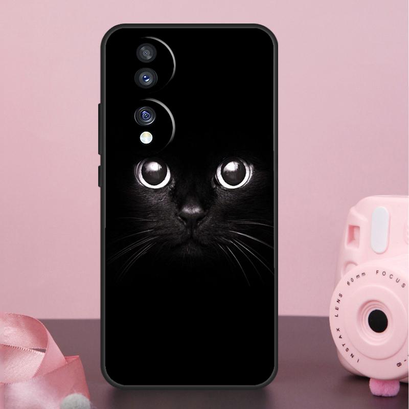 

Черный кот Сверкающие глаза Чехол для Honor 400 200 Pro 50 70 90 X9a X9b X9c X9d X8b X8c Win Magic 8 Pro 5 6 7 Lite Обложка Honor Magic5 Pro