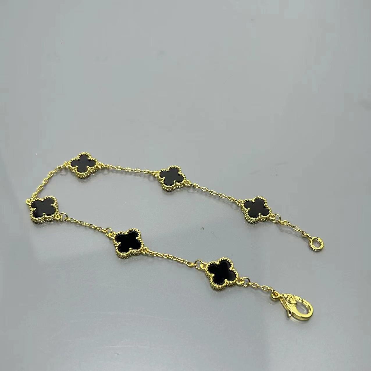 

Високоякісний міні-браслет з чотирилисником з червоного агату з шістьма квітами, жіночий, для знаменитостей, високого класу