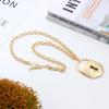 Vintage Art Style Gold Lock Buckle Pendant Jewelry High-Quality Heavy Industry Necklace Accessories Gift