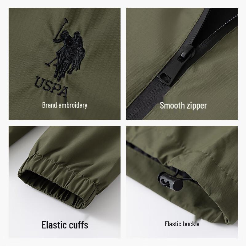 UNS. POLO ASSN. Herren Kapuzenjacke Business Casual Winddicht