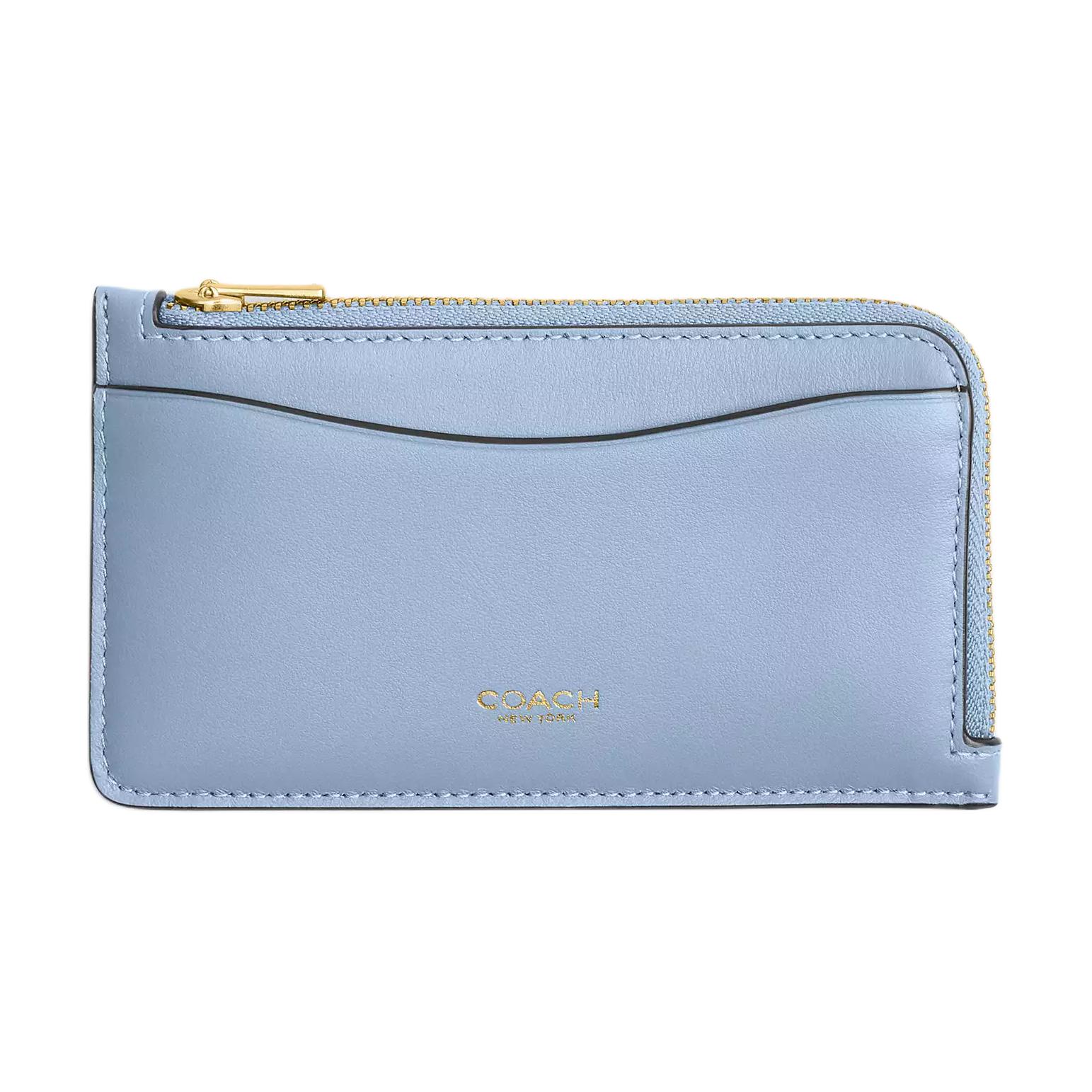 Coach 13 Gold Letter Logo Leather Card Holder Regular Women Card Holder Blue CZ112-B4PUB Blue