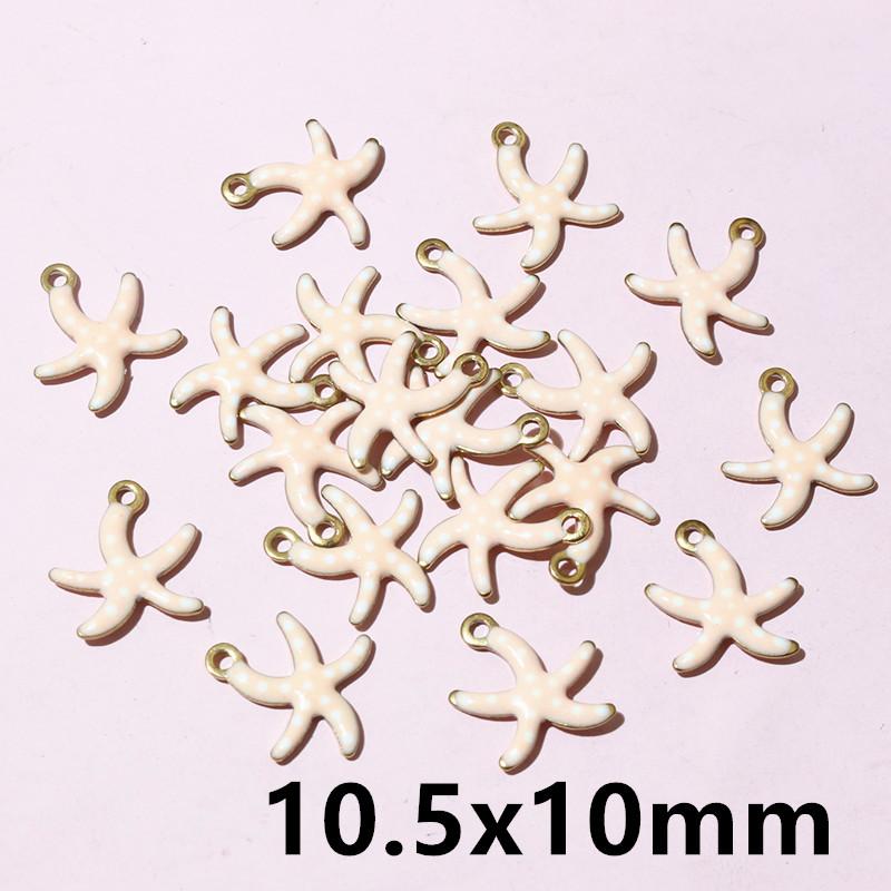 20pcs Stainless Steel Enamel Small Cute Charms Pendant Fish Starfish Coral Reef DIY Jewelry Making Accessories Findings