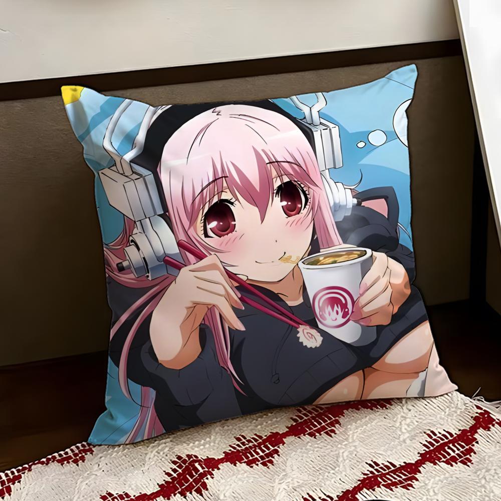 SSUPER Anime SSONICO Cushion Cover Reversible Soft Durable Pillow Cover Home Car MultiScene Use for Daily Comfort