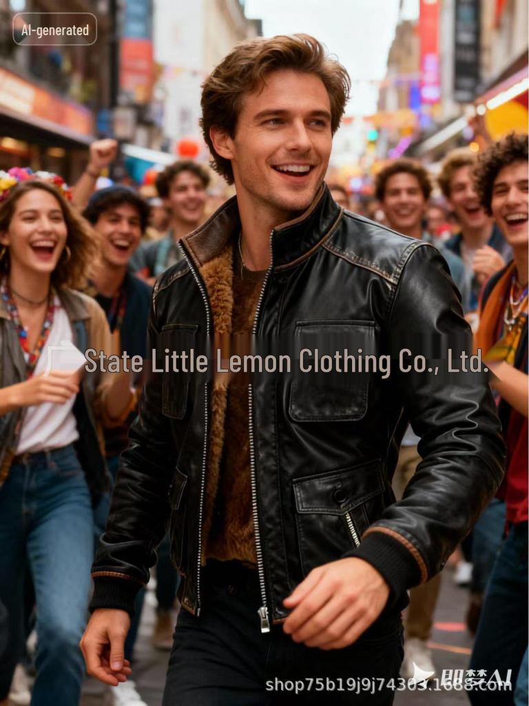 European-Style Autumn/Winter Men's Leather Jacket – Casual and Stylish for All Ages