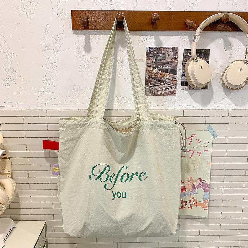 Spring and summer new nylon shoulder bag women's bag lazy wind tote bag large capacity shopping bag commuter bag