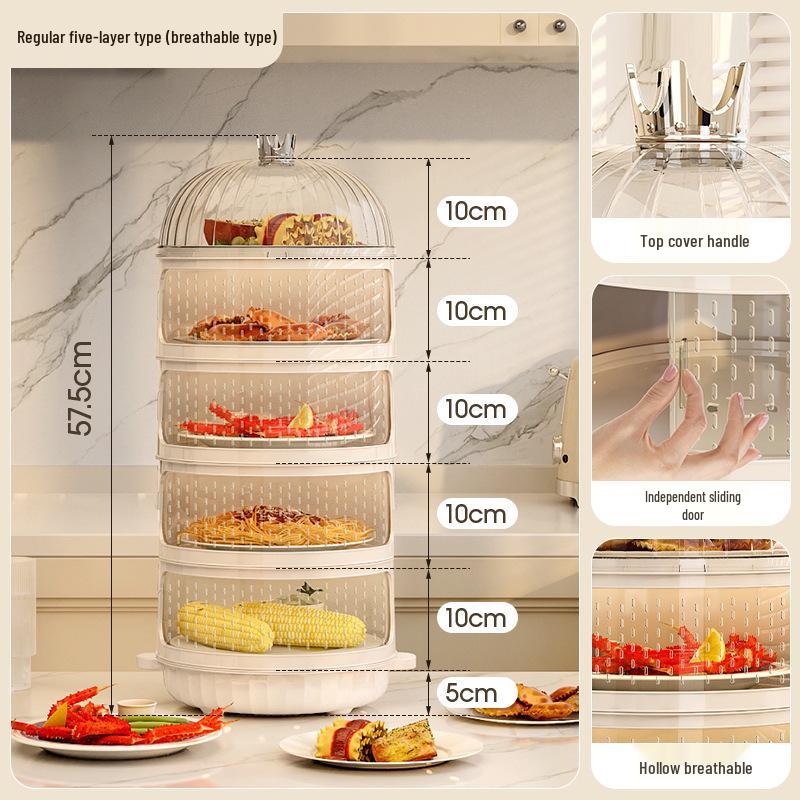 Multi-layer Transparent Food Cover for Dining Table Insulation