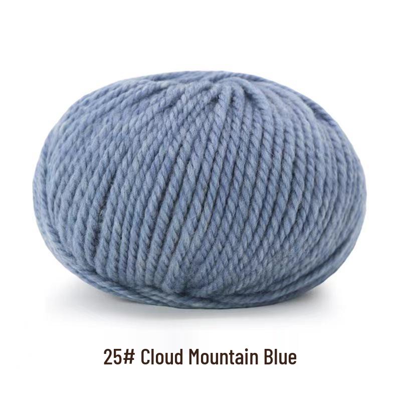 Yak Down 3-Strand Wool Yarn for Hand-Knitted Medium-Thick Sweaters, Cardigans, Scarves, and Hats