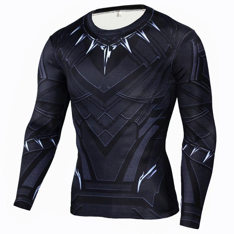 T-shirt Imprimé Numérique 3D Super-Héros Manches Longues Thème Halloween Fête Costumée Tenues de Jeu de Rôle pour Homme