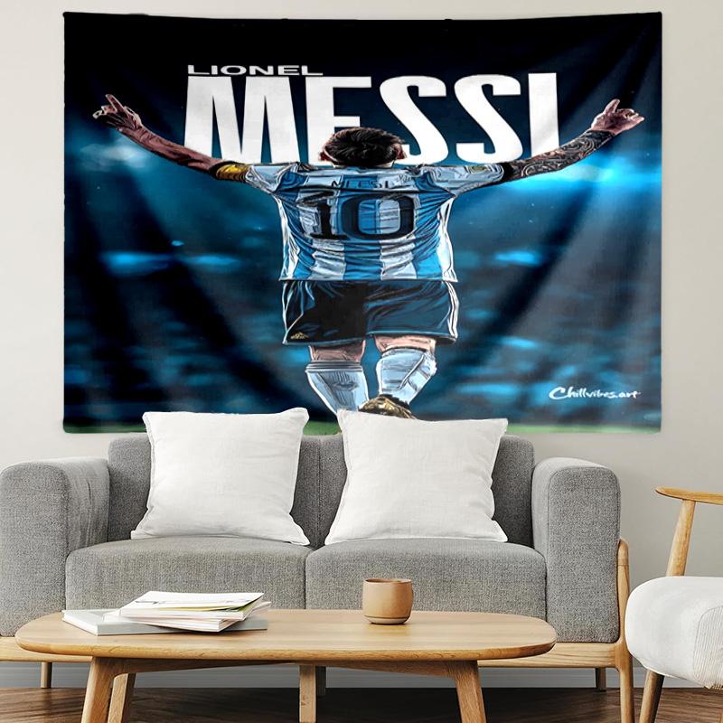 Lionel Messi Print Tapestry, Lightweight Wall Hanging, for Bedroom, Dorm, Living Room, Home Art Decor - Birthday Christmas Gift for Friends
