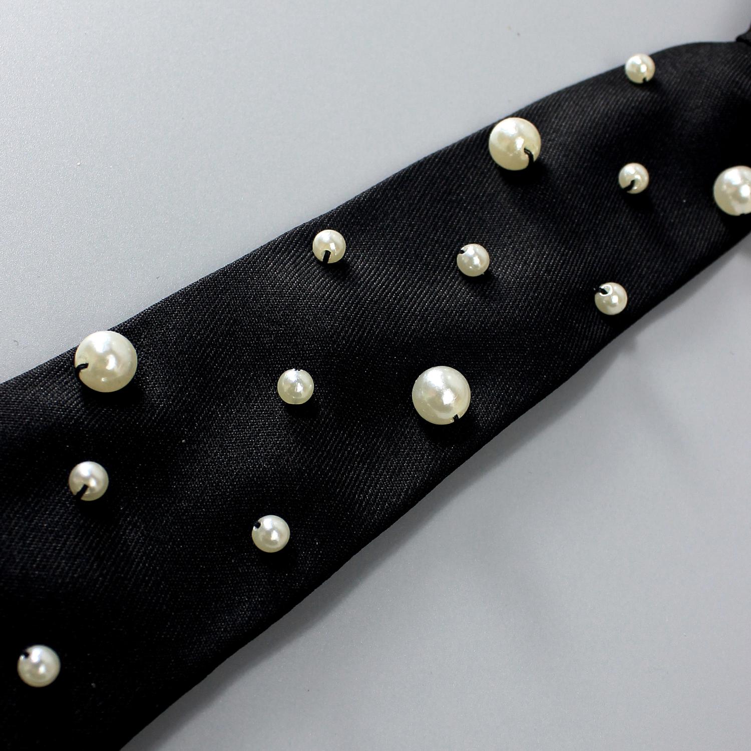 

1pc Hand-beaded Academic Style Pre-tied Necktie - Black Women s JK Uniform Tie for Stylish Shirts | Trendy Elegant Streetwear Ve