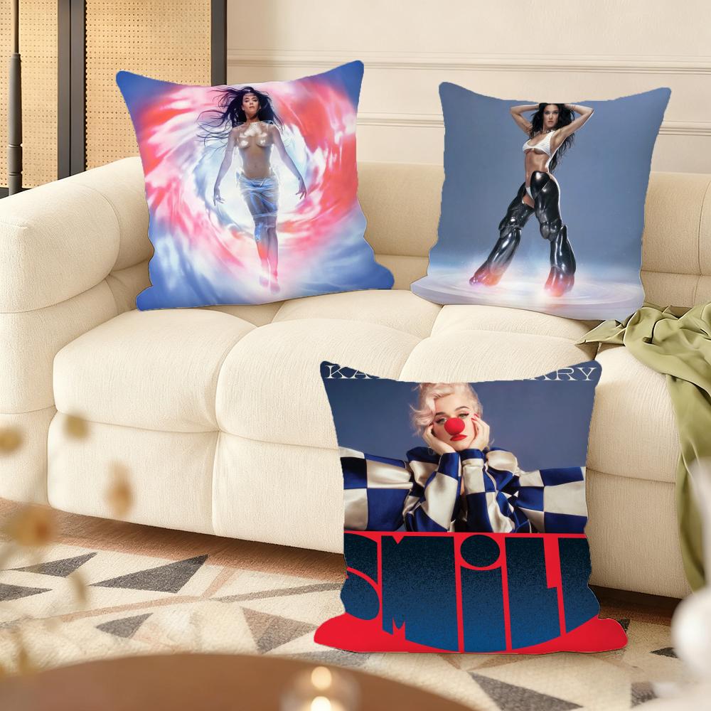 Katy Perry' Album Cushion Cover Silky Short Plush Home Sofa Cushion Cover - Invisible Zipper Home Decoration