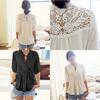 Ladies Hollow Blouse T Shirts Tops Lace Tunic Top Shirt Freesize Chiffon