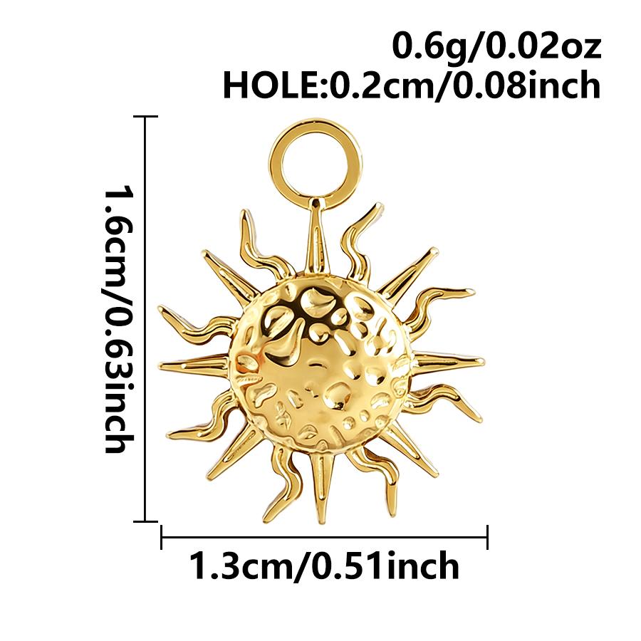 6Pcslot Real Gold Plated Space Alien Pendants Astronaut Sun Moon Star Charm Stainless Steel Charms For Jewelry Making Supplies