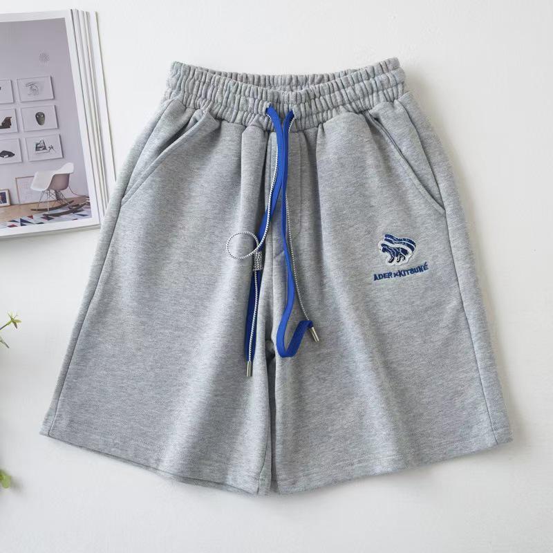 

Unisex Fox Embroidered High-Waisted Casual Shorts - Summer Wide-Leg Design Small сірий колір