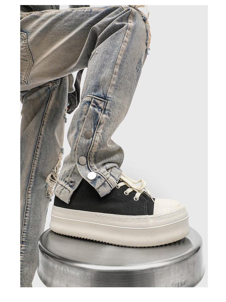 Men's Thick-Soled Height-Boost Canvas Shoes - New Casual High Street Platform Derby X273