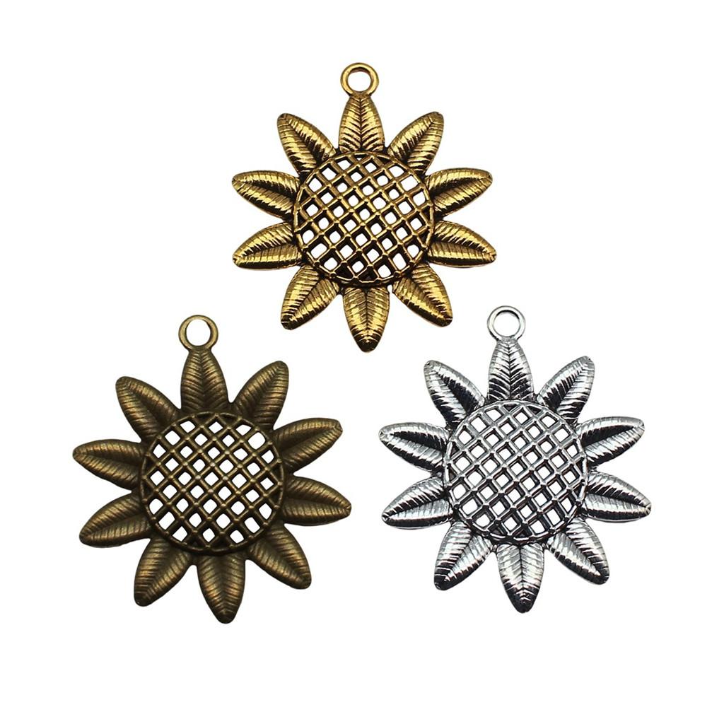 Sonnenblumen Anhänger Antike Große Blumen Anhänger Für Floralen Themen Handgemachter Schmuck