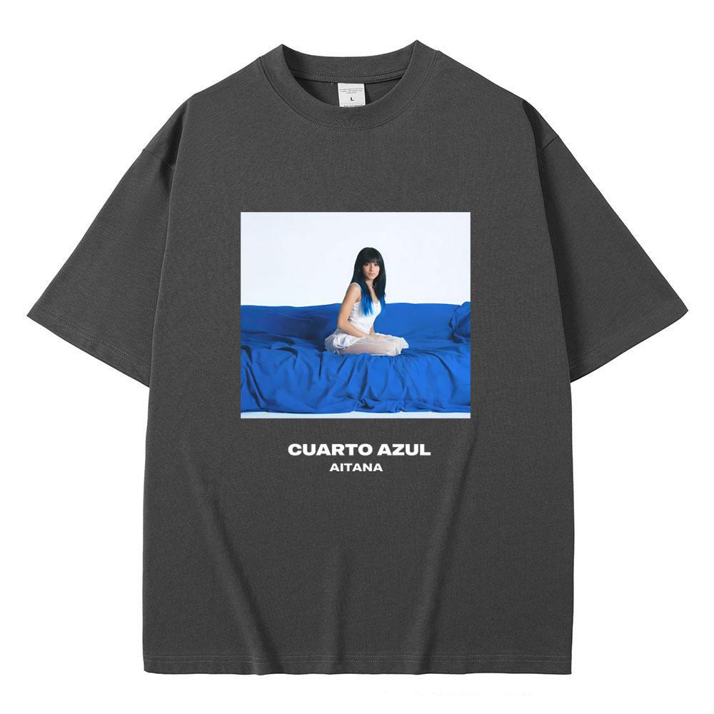 Singer Aitana CUARTO AZUL World Tour 2026 Merch T-shirt Unisex Women Fashion Casual Oversized T-shirts Streetwear Unisex Fans Gift