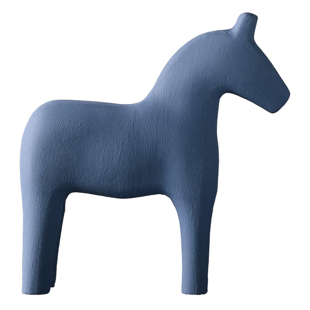 Wooden Horse Figurine Sturdy Pinewood Hand Painted Simple Pure Color Horse Statue for Family Office