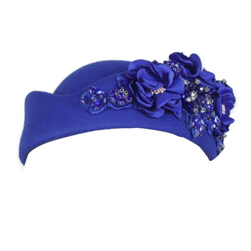 British Jeweled Style Embroidered Beret Hat For Women Adjustable Head Size Lightweight 11 Colors Available