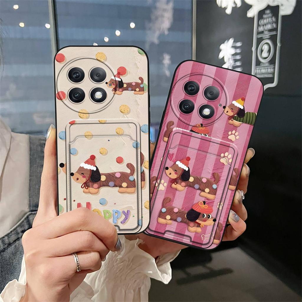 Waterproof Back Cover Phone Case For OnePlus Ace2 Pro/1+Ace2 Pro Card sleeve Cute Soft case Silicone Card slot TPU Cover