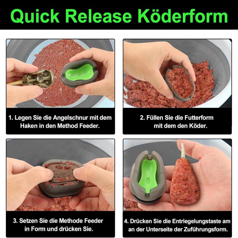 3/4/6 ks Krmítka na kapry Method Feeder, 20g/30g/40g/50g/60g Rybářská krmítka s formičkou pro rychlé uvolnění, Příslušenství pro lov kaprů