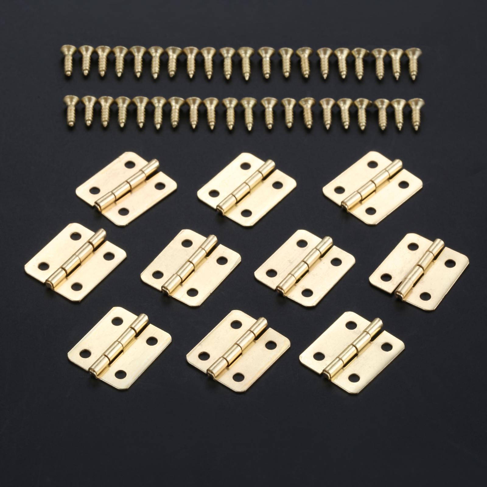 

10sets Hinges w/screw Fillet Silver/Antique bronze/Gold 4 Holes 18*16mm Decor Cabinet Wooden Box Jewelry Wine Gift Case Vintage золотий