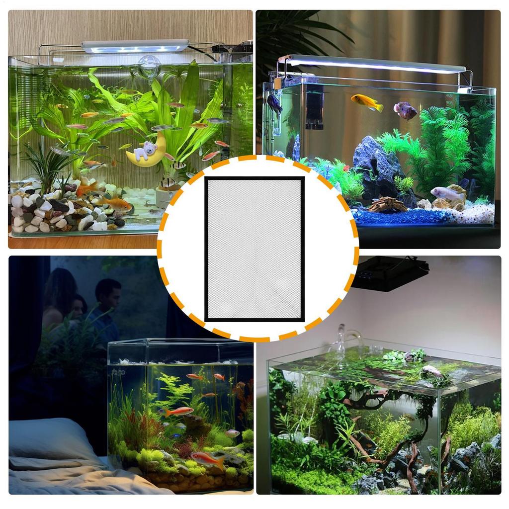 Aquarium Fish Tank Lid Mesh Cover Anti Jumping Magnetic Clear DIY Fish Guard Screen Tank Lid Cover Protective Covers Net
