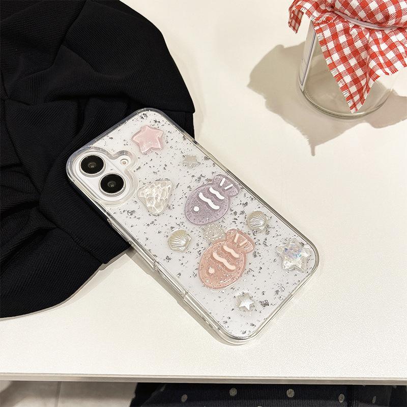 

For Apple 17promax Glitter Fish Mobile Phone Case for IPhone15 Shell Gem Star 14plus Female Model For iPhone 17Promax