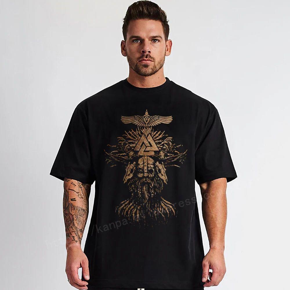 Men ODIN Vikingyins 5xl T Shirt Cotton Vintage Tall Tops Plus Size Tees Big Size Large Clothing TShirts Fashion