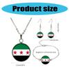 Elegantes syrisches Flaggen-Schmuckset mit Halskette, Armband, Ohrringen aus Edelstahl und Glas für Kulturbegeisterte