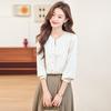 Women's Round Neck Long Sleeve Commuter Blouse