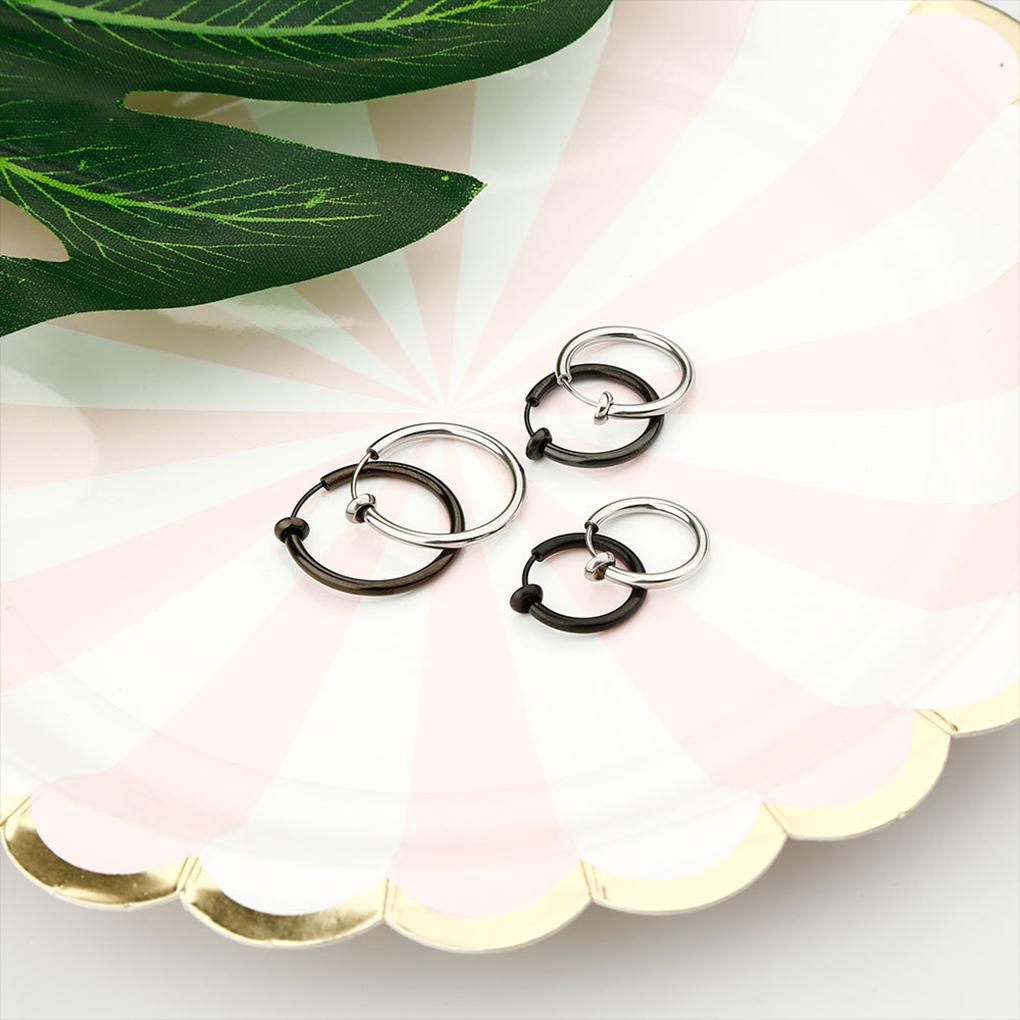 3piece Hypoallergenic Hoop Earrings For Allergy-free Wear Clip On Earrings Clip Earrings Spring Clip