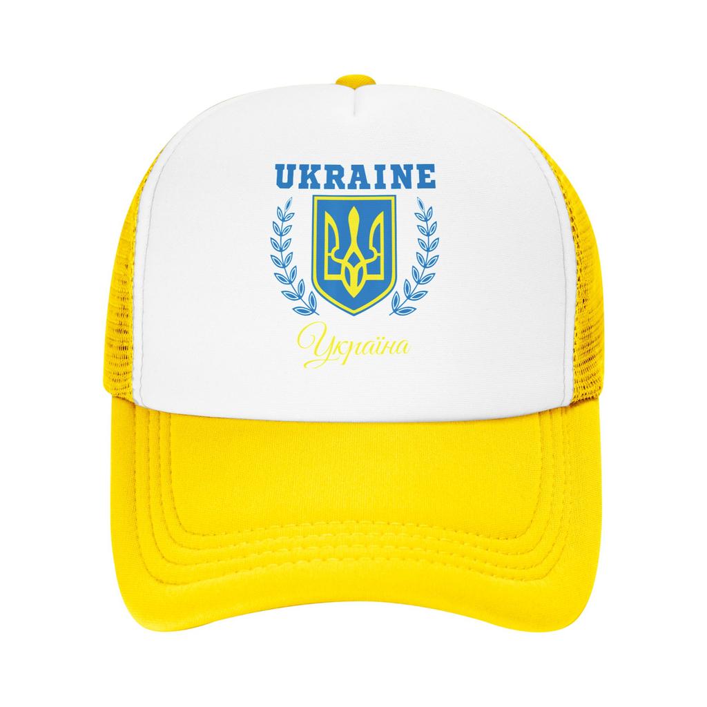 Mesh Sun Hats Ukraine Ukrainian Kiew Trysub Flag Summer Baseball Cap For Unisex Fashion Outdoor Sports Baseball Caps