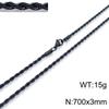 Hip-hop Style Vacuum Plating Black Titanium Steel Men's and Women's Winding Ladder Twist Necklace