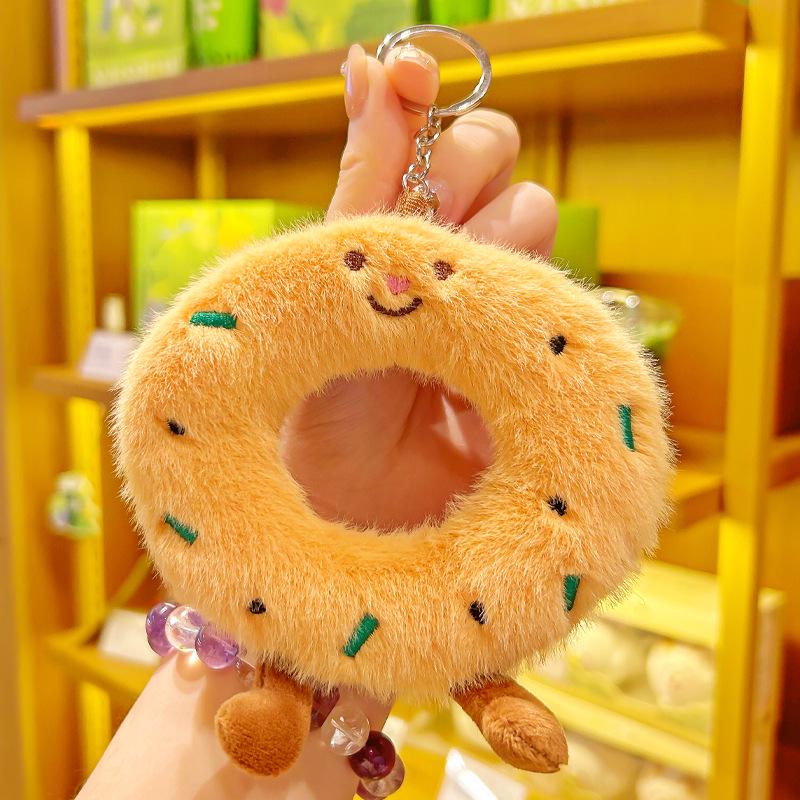 Cute Cartoon Donut Pendant Plush Toy Keychain Doll Charm