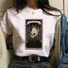 Summer Tshirt Female Tee Skull Cat Print Women Tshirt Punk Dark Grunge Streetwear Ladies Gothic Top Tshirts Harajuku Clothes Y2K