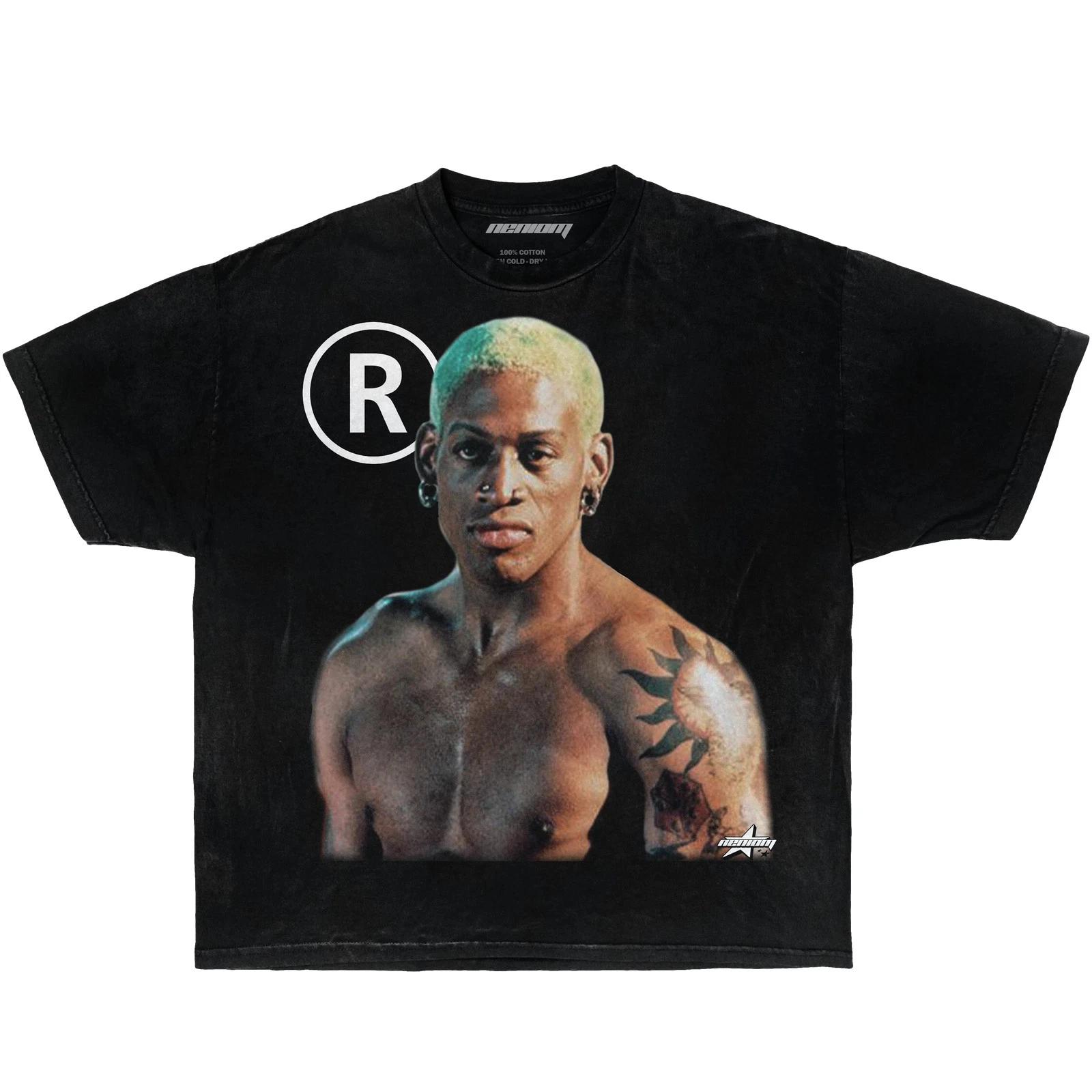 Dennis Rodman Freedom Boxy Vintage Shirt Streetwear Y2K Graphic Basketball Tee L