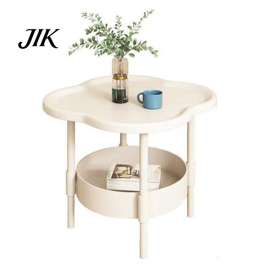Bedside Coffee Table 2-Tier Flower Shaped Side with Open Storage Shelf Multifunctional Multi-functional Nightstands Living Room Bedroom Office