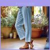 Relaxed Cotton Linen Casual Pants For Women With Pockets And Elastic Waist