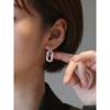 Outlet Square Earrings with Silver Needles, European and American Style, Simple and Elegant, High-End Luxury, 18K Gold-Plated Women's Accessories