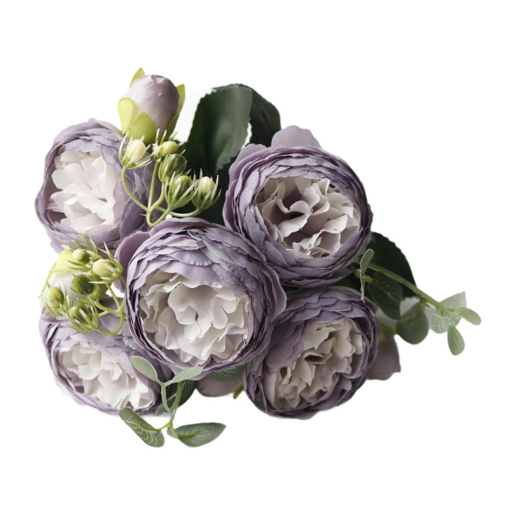 Artificial Roses Silk Flowers Artificial Wedding Bouquet Elegant Fake for Party Office Garden Engagement Decor
