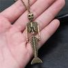 Eagles Gothic Skull Pendant Antique Bronze Metal Bridal Collar Necklace High Quality Statement Piece