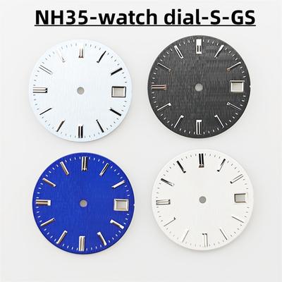 NH35 Dial 28.5mm Dial Watch S Dial Green Luminous Dial Suitable for NH35 NH36 Movement Watch Accessories