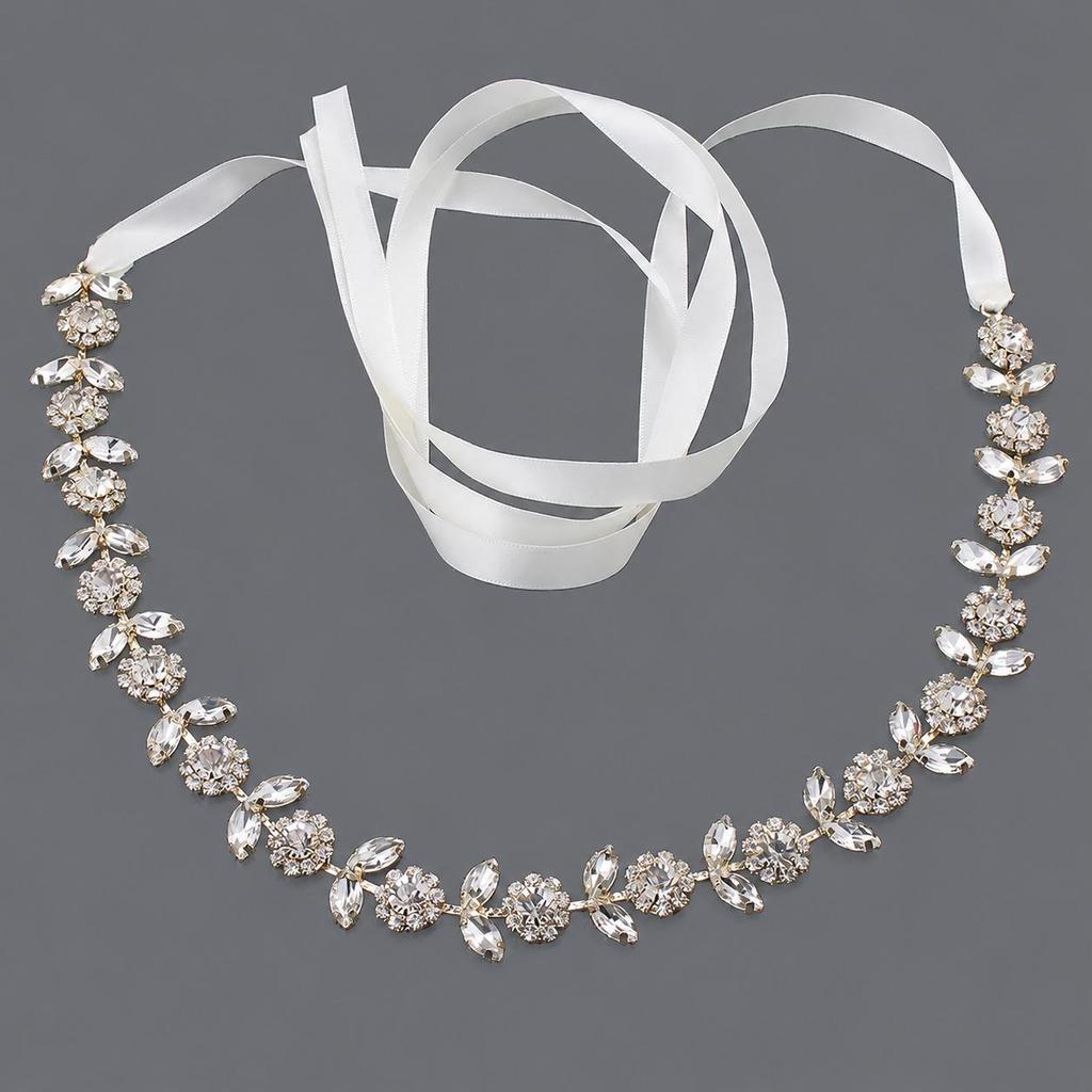 Elegant Silver Rhinestone Wedding Belt – Versatile High-End Dress Accessory for Fashion Shows and Performances