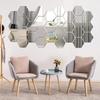 3D Hexagon Mirror Wall Stickers DIY Wall Mirrors Sticker Removable Self Adhesive Aesthetic Mosaic Tiles Decals Home Decoration