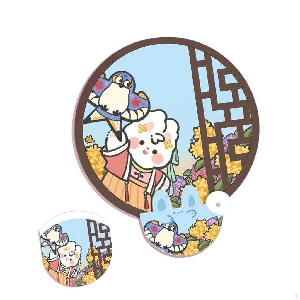 Flying Disc Fan Cute Waterproof Round Folding for Wedding Outdoor Activity