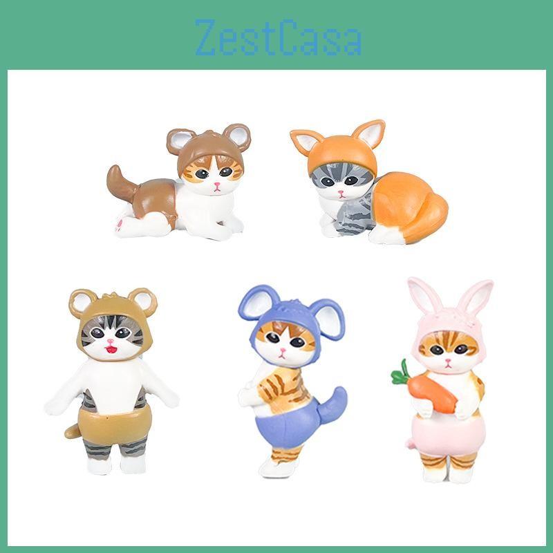 Cute Cat Mofusand Animal Costume Model Ornament Set For Desktop Decoration