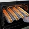 Baguette-Backform Antihaftbeschichtet für Französisches Brot Backen Hitzebeständig Perforiert 4 Laibe Laib Backform Baguetteblech Backwerkzeug