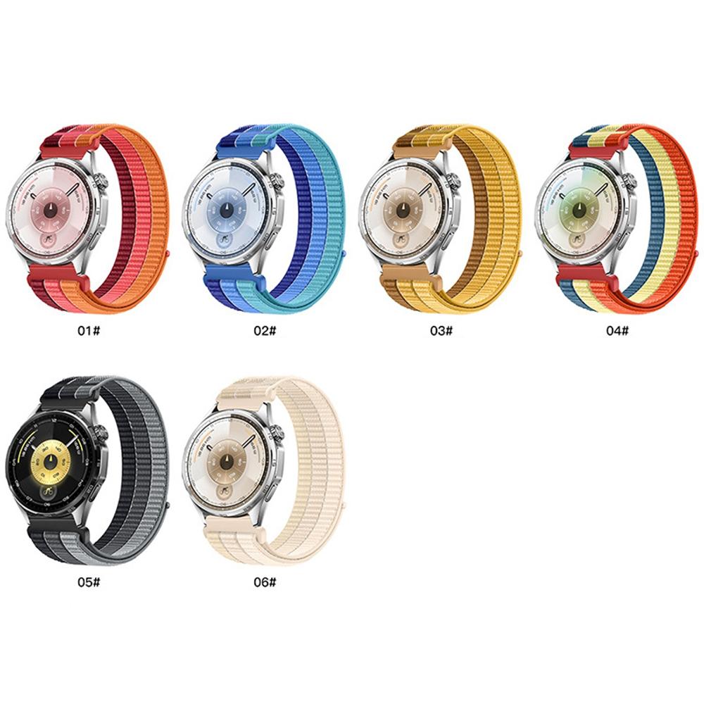 22mm Colored Loop Nylon Strap for Huawei Watch GT 6/5/5 Pro/4 46mm Magic Tape Closure Watch Band