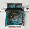 3pcs Fierce Leopard Animal Printed Chipless Bedding Set, Soft and Comfortable, Suitable for Dormitory Bedrooms of Various Sizes